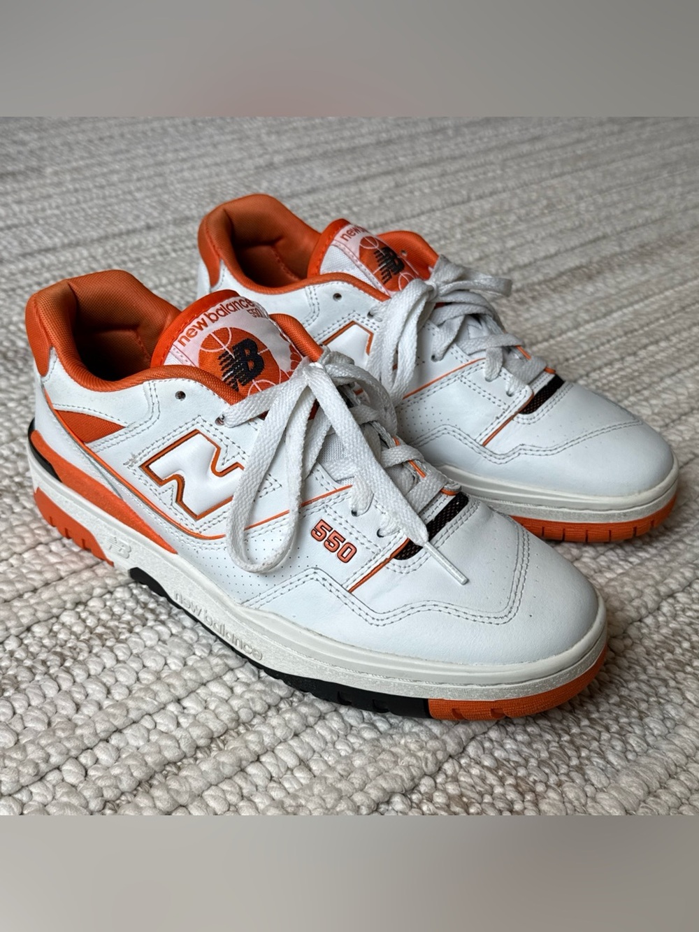 New Balance 550 Syracuse White Varsity Orange Men’s Size 7.5 Excellent Sneaker